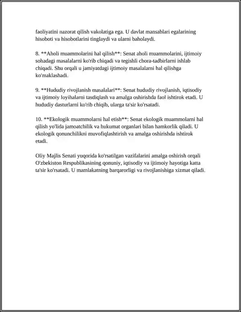 O'ZBEKISTON RESPUBLIKASI OLIY MAJLIS SENATI 4