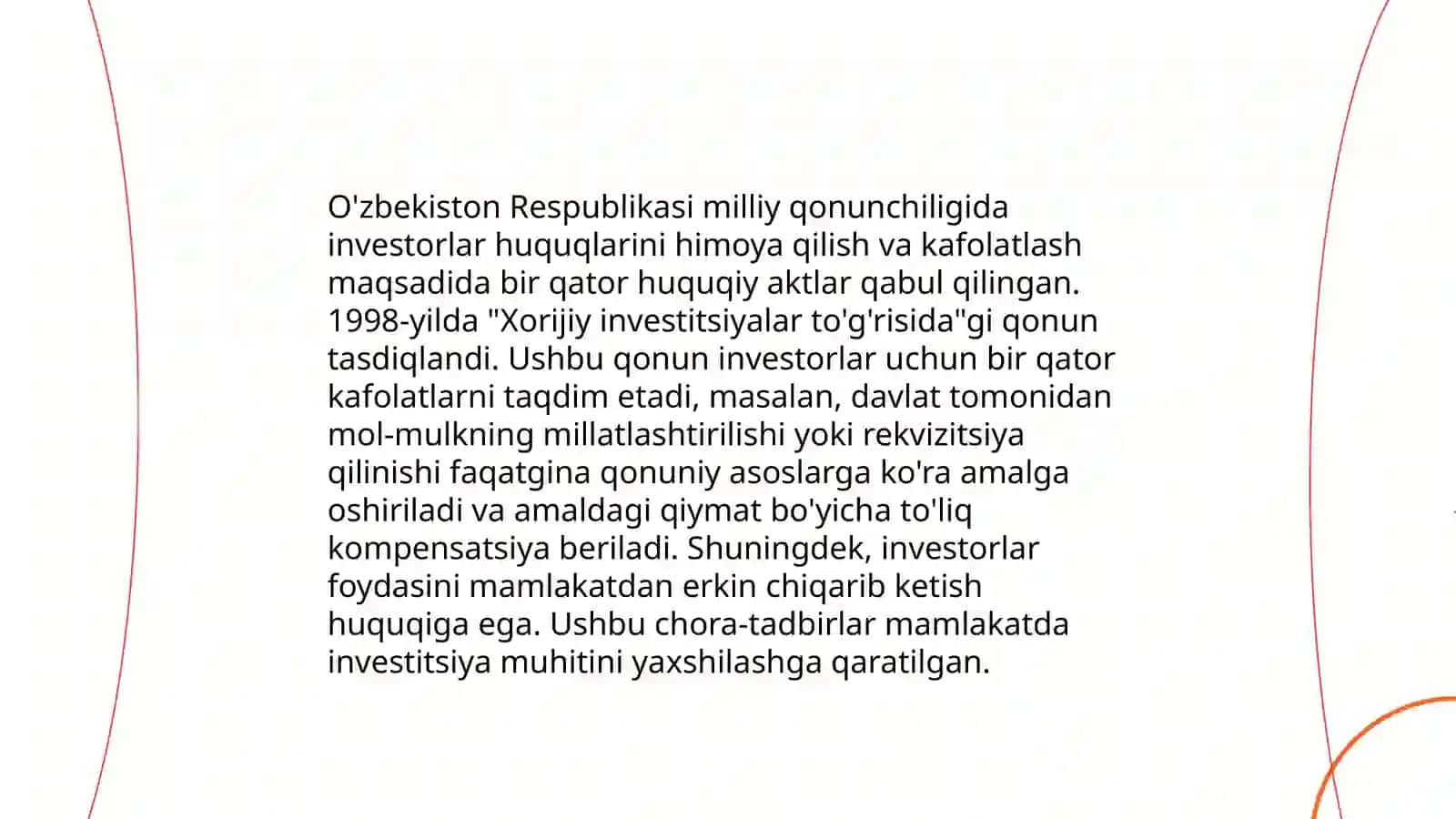 Chet ellik investorlar xuquqlarining kafolatlari va ularni himoya qilish choralari 4