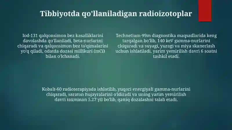 Yadro kimyosining tibbiyotdagi oʻrni 4