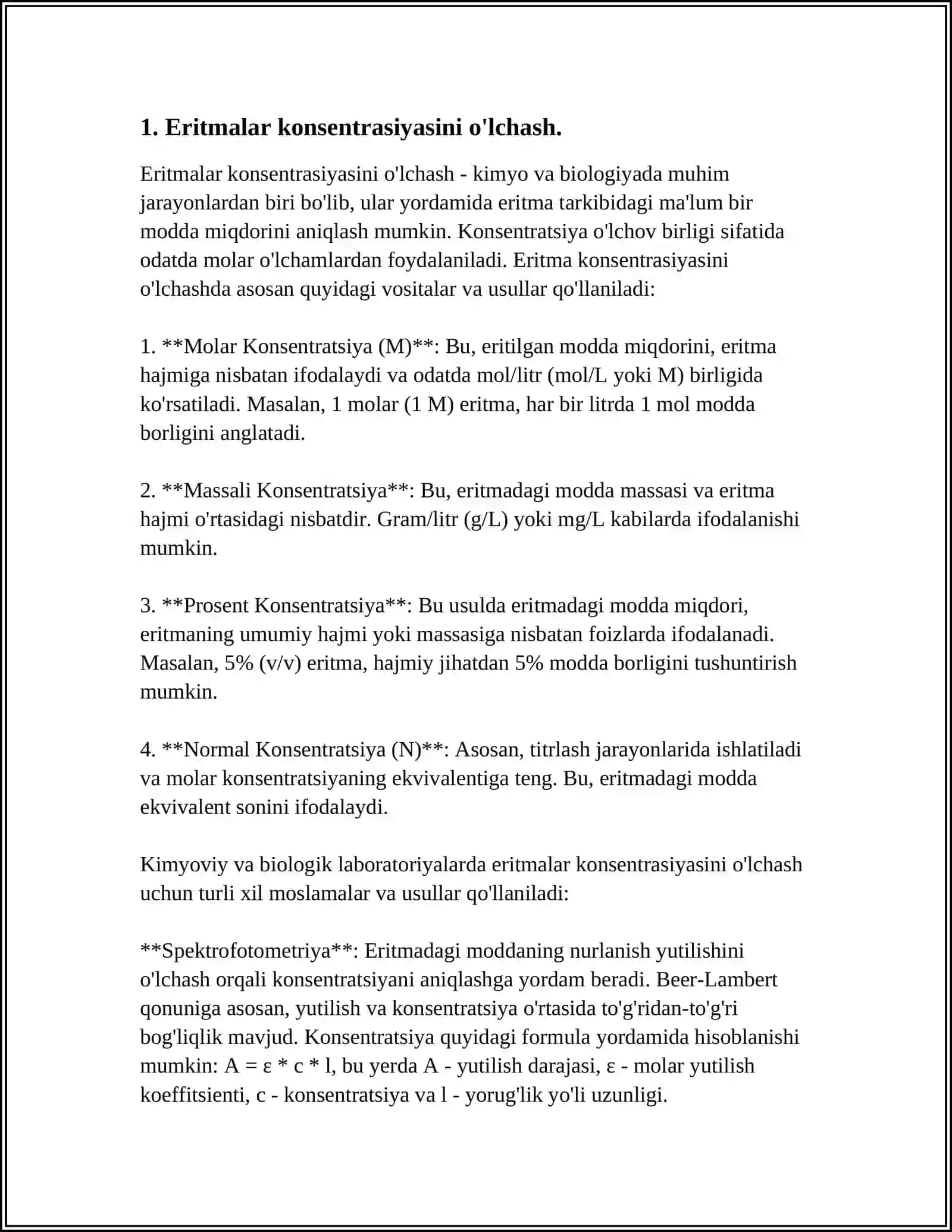 ERITMALAR KONSENTRATSIYASINI IFODALASH TITREMETRIK ANALIZINING MOHIYATI 4