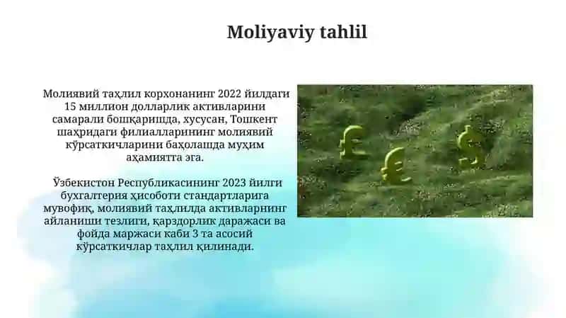 Korxona moliyasining ahamiyati 4