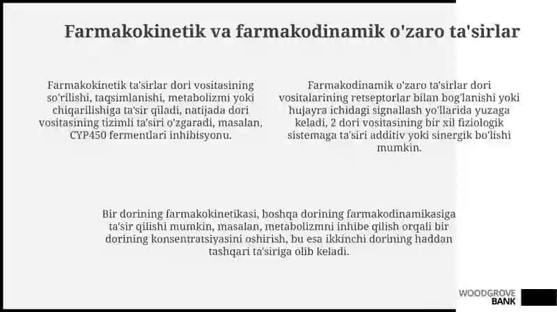 Dori vositalarining o'zaro ta'sir mexanizmlari 4