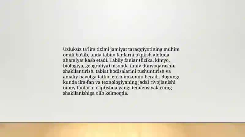 Uzluksiz ta'limda tabiiy fanlarni o'qitish tendensiyalari 4