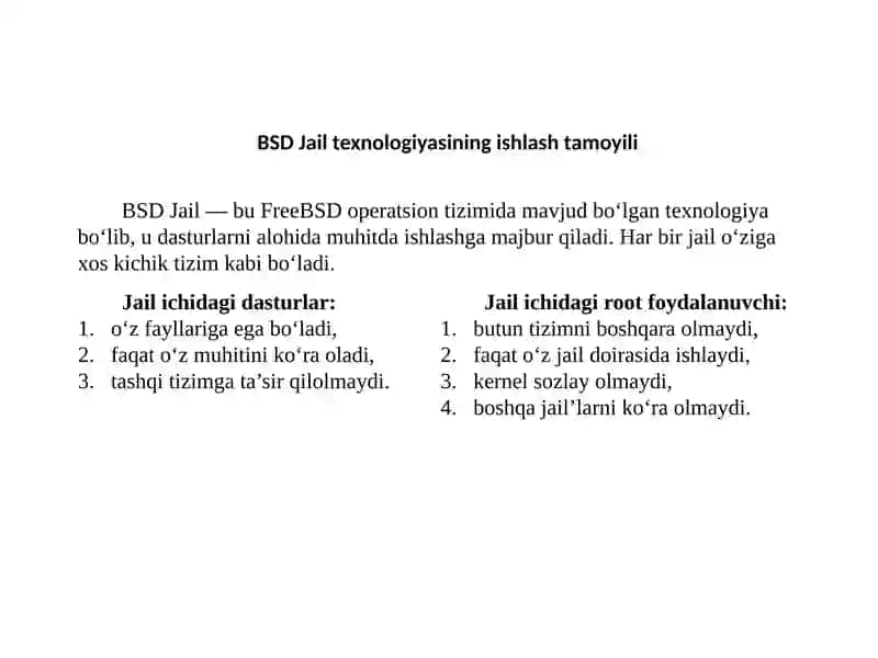 BSD Jail va Linux Namespaces 4