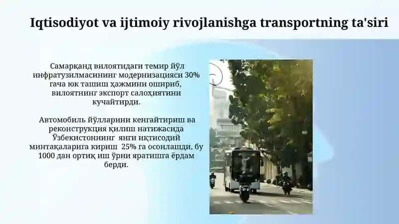 Transport Tizimini Rivojlantirishdagi Muammolar va Ular Haqida 4