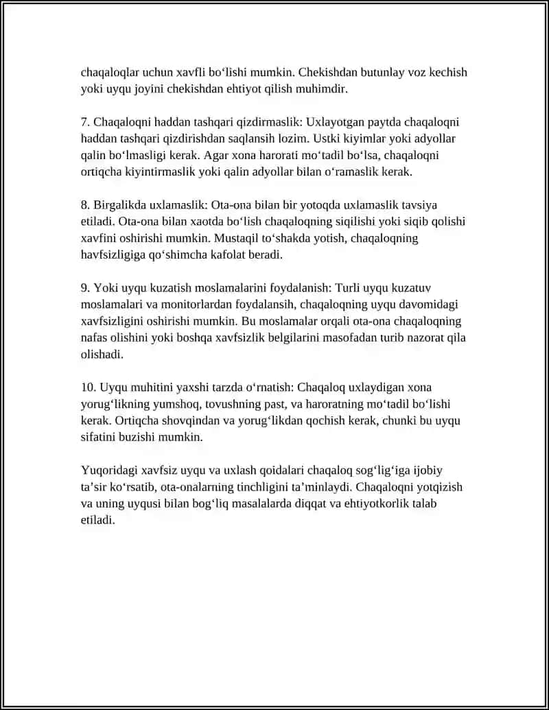 Uyda yangi tug‘ilgan chaqaloqni parvarish qilish 4