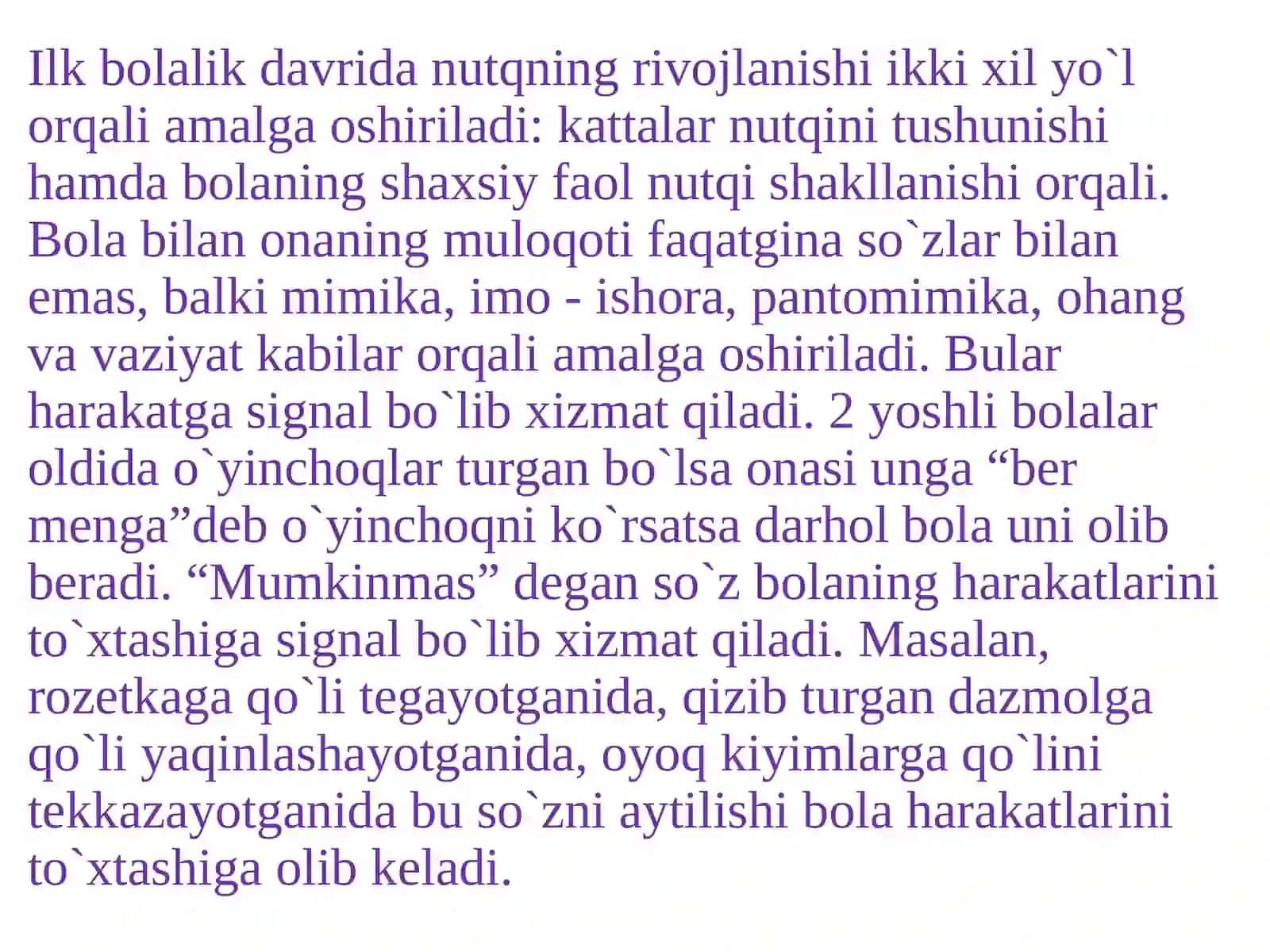 Ilk bolalik davrida muloqotning o`ziga xosligi 4