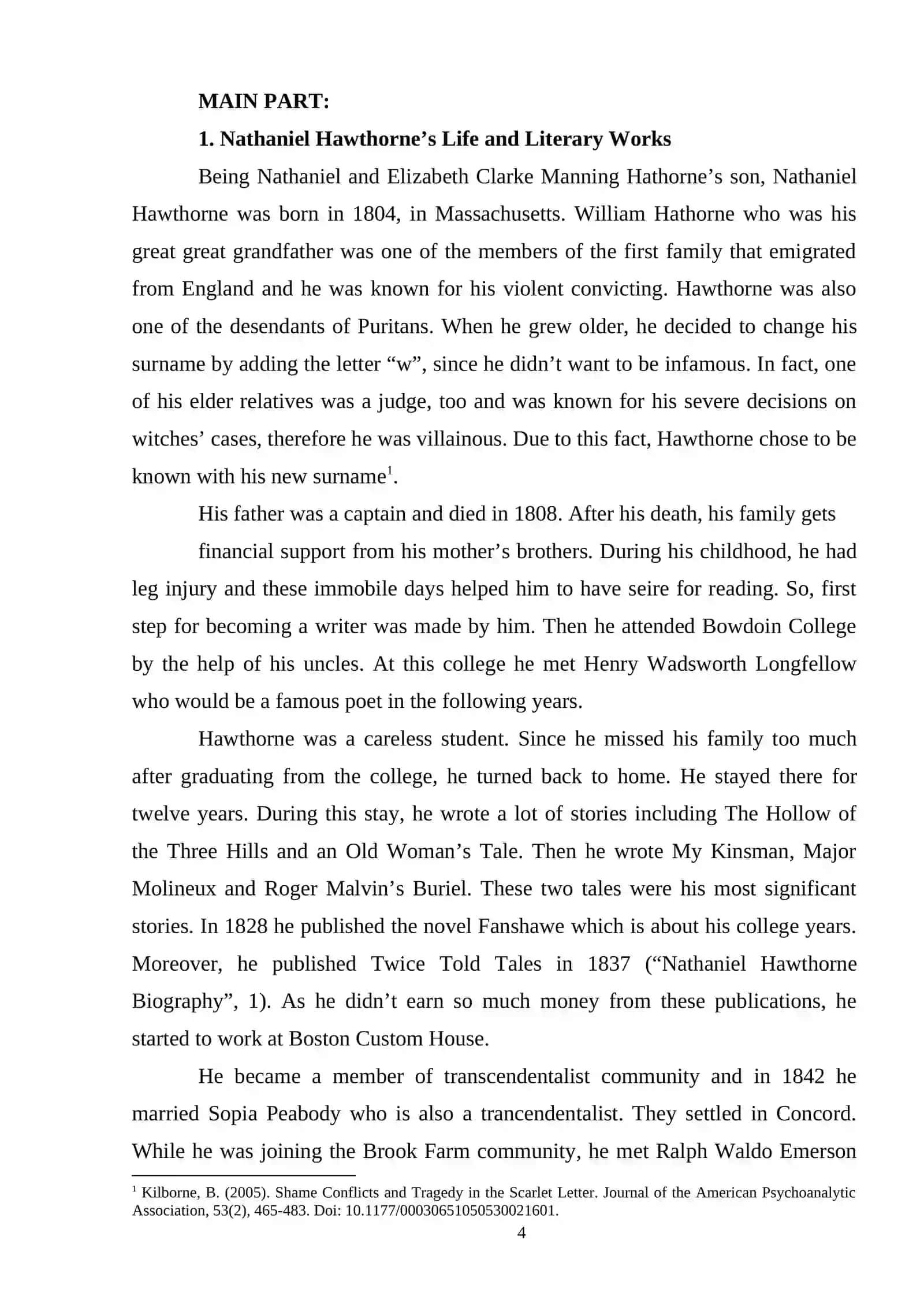 SYMBOLLISM AND ALLEGORY IN NATHANIEL HAWTHORNE’S “THE SCARLET LETTER” 4