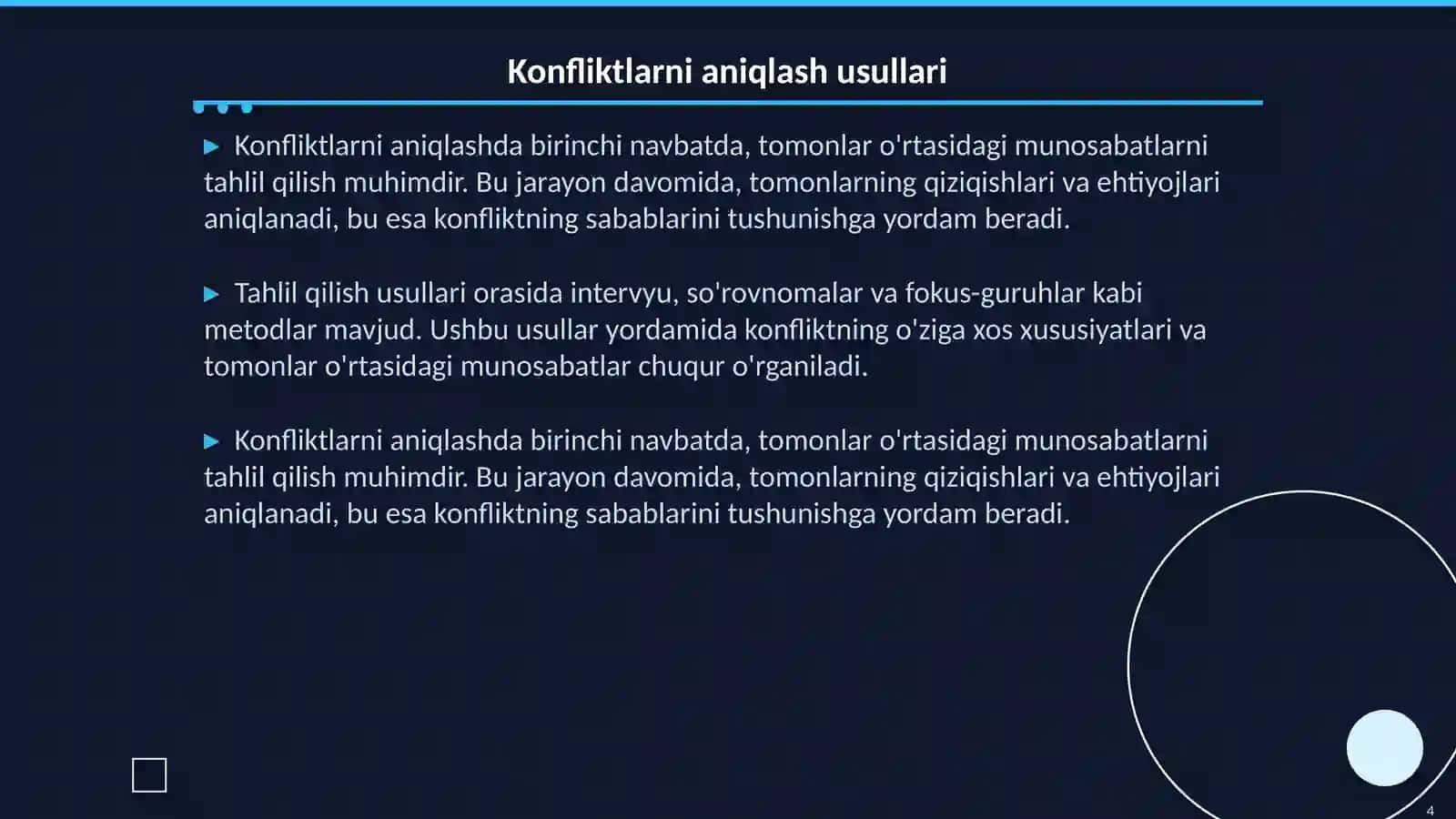 Konfliktlar yechimi va adolatparvarlik mezonlari 4