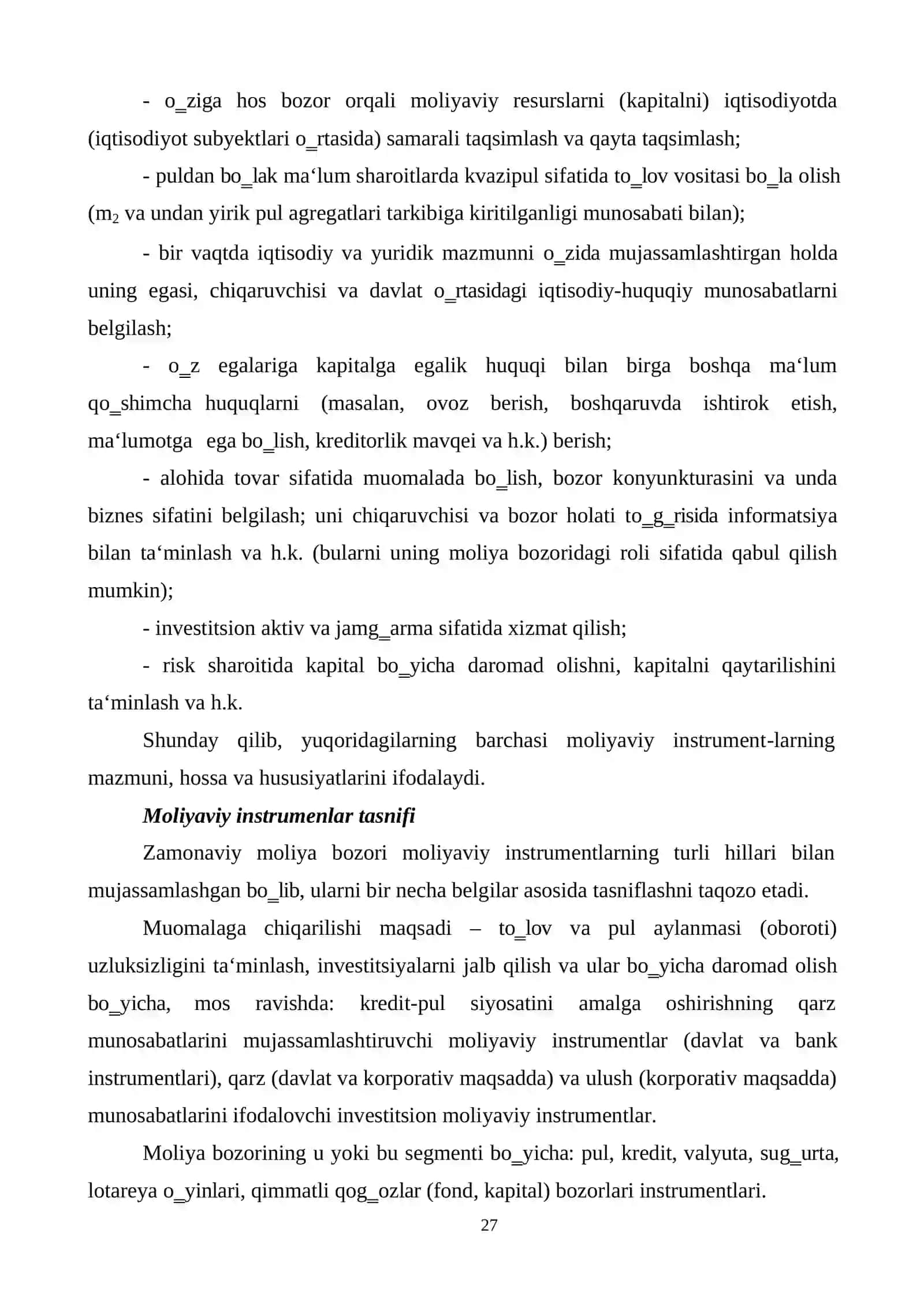 Moliya bozori instrumentlari vaqimmatli qog’ozlar 4