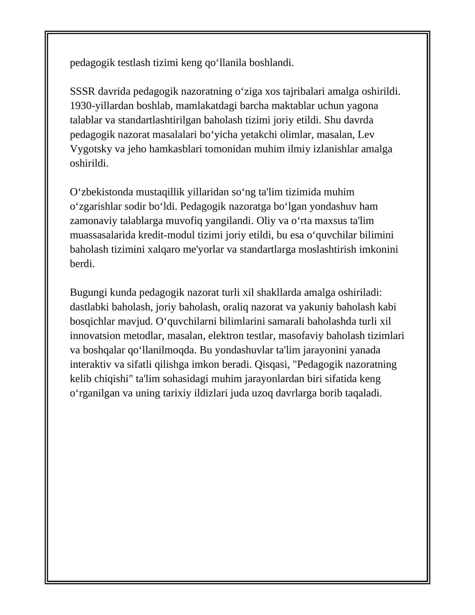 PEDAGOGIK NAZORAT MASALALARINING TARIXIY TARAQQIYOTI 4