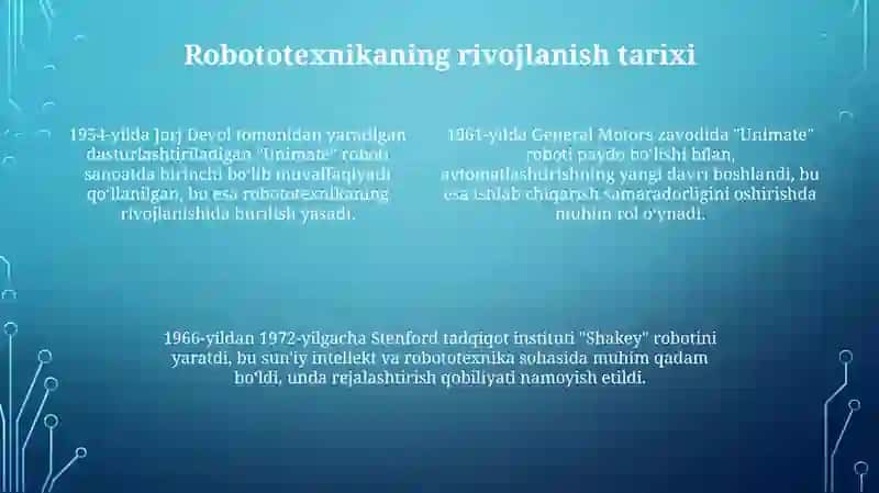 Robototexnika va inson hayotidagi o‘rni 4