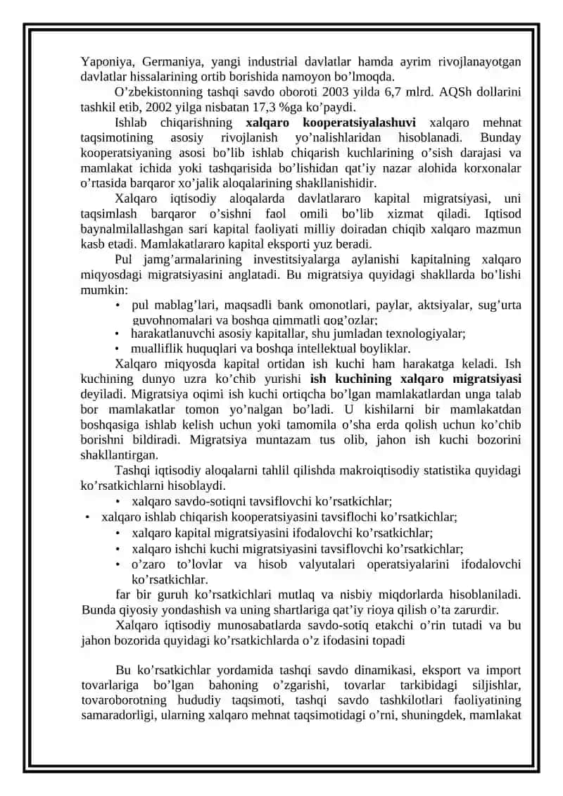 Tashqi iqtisodiy aloqalar statistikasi 4