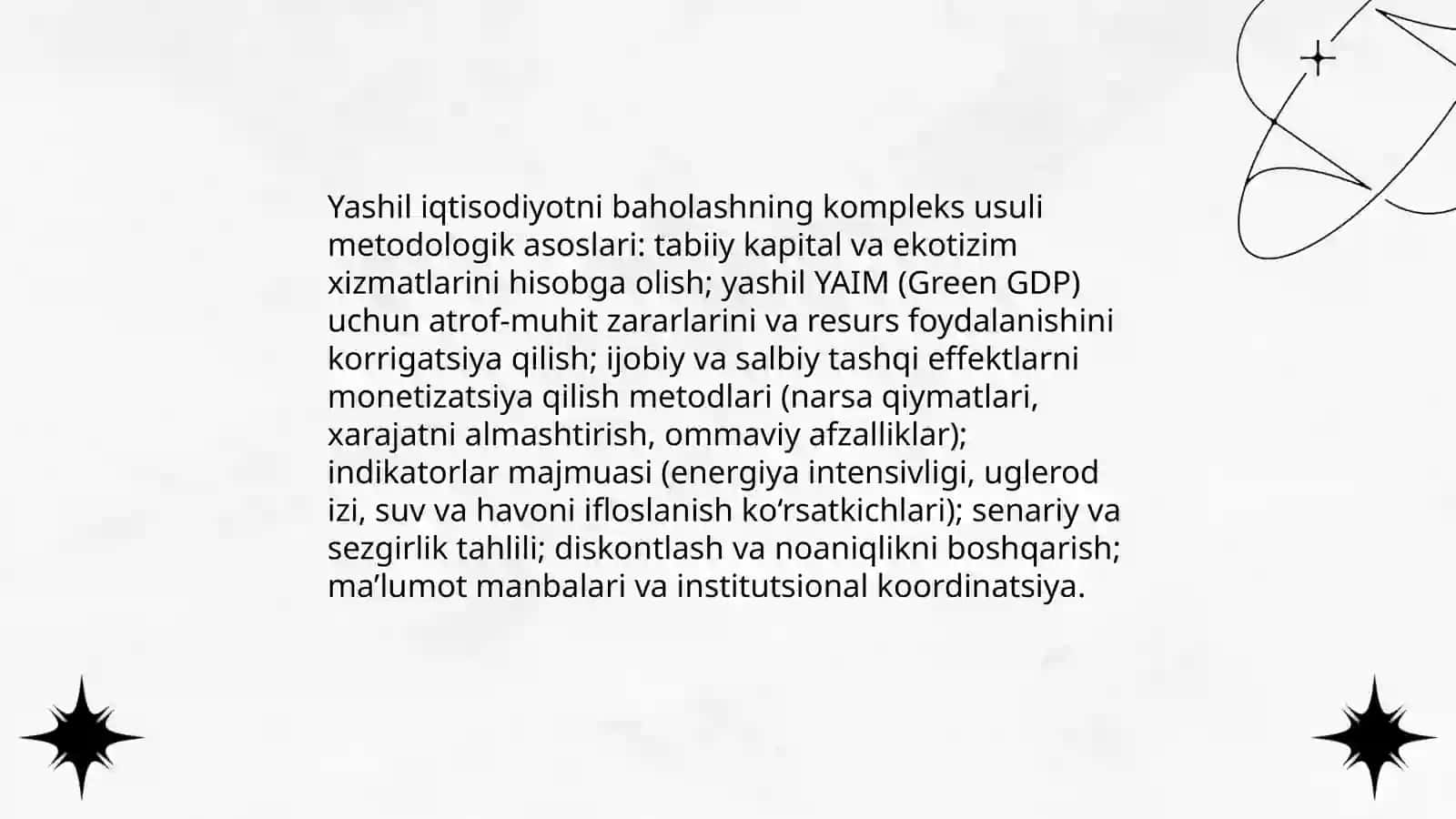 Yashil iqtisodiyotni baholashning kompleks usuli 4