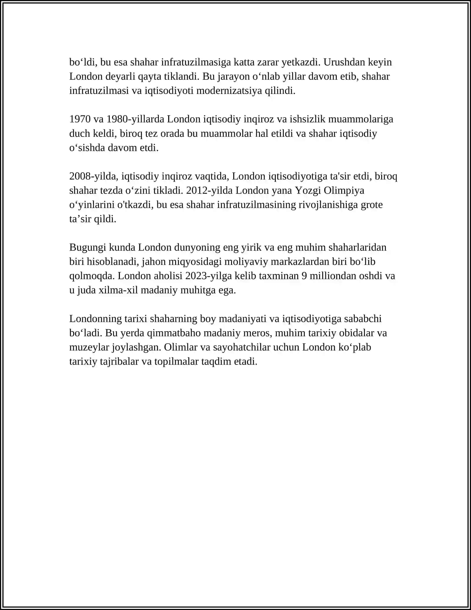 LONDON CITY 4
