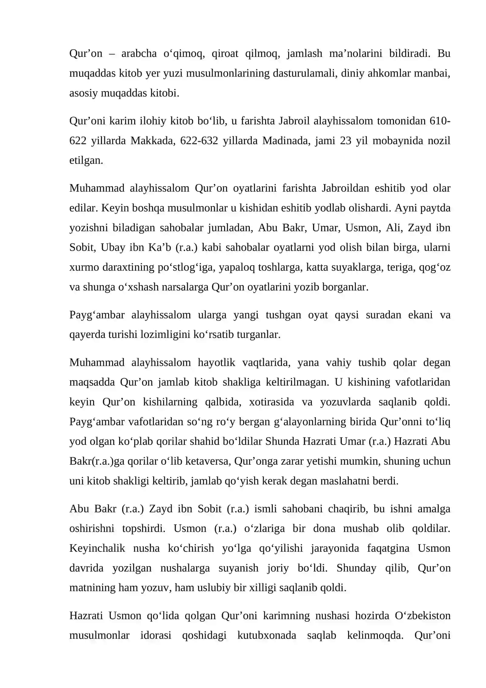 Islom dini manbalari, aqidaviy maktablari va ularning hozirgi davrdagi ahamiyat 4
