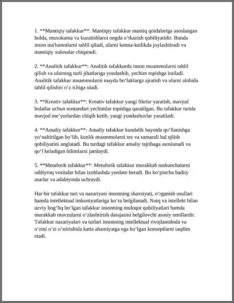 TAFAKKUR, NUTQ VA INTELEKT 4