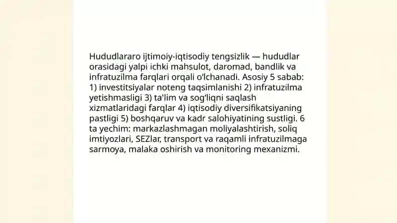 Davlatning mintaqaviy siyosatiga hududlar rivojlanishining istiqbollari 4