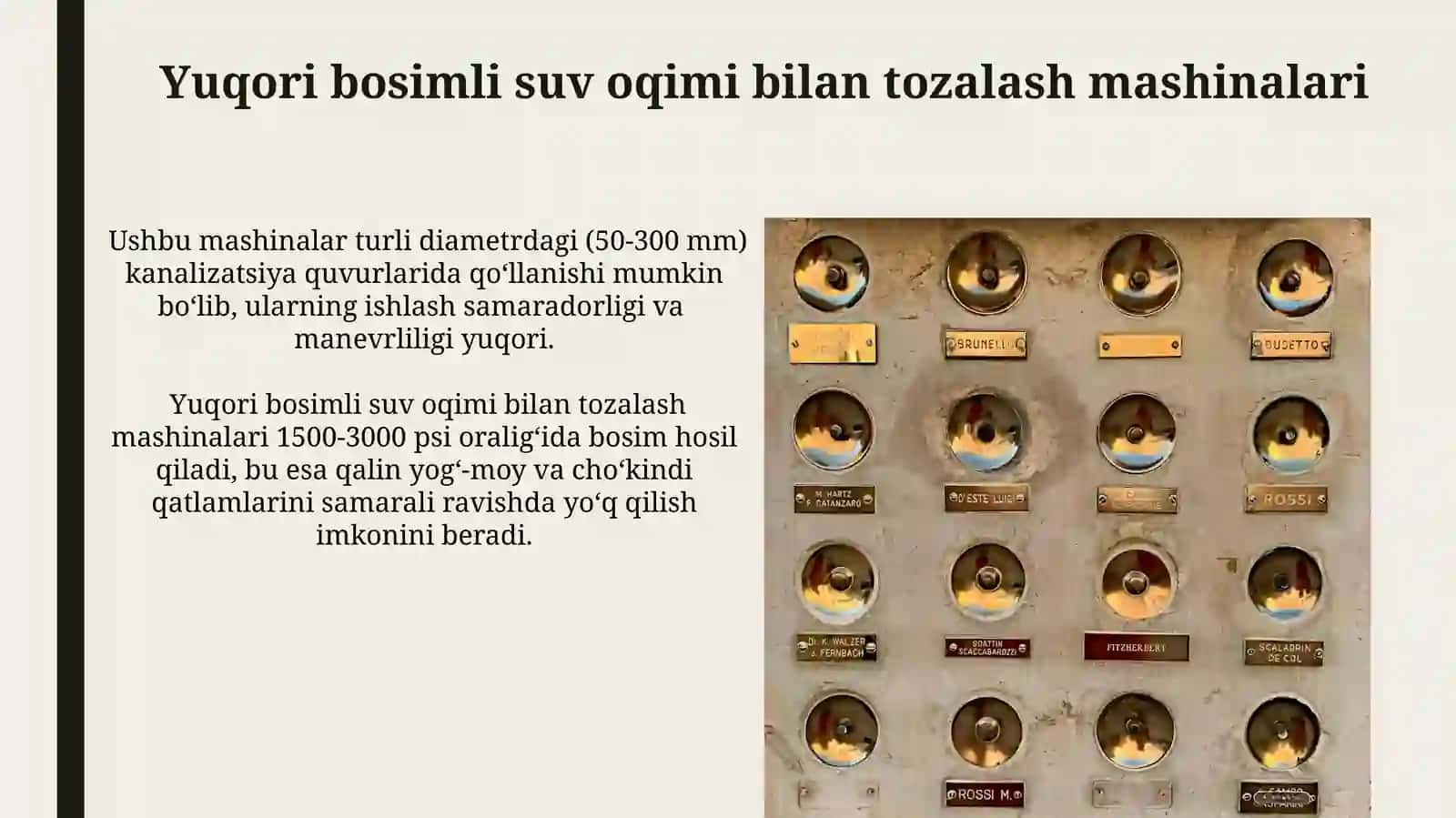 Kanallarni tozalash mashinalari turlari va mashinalarning klassifikatsiyasi 4