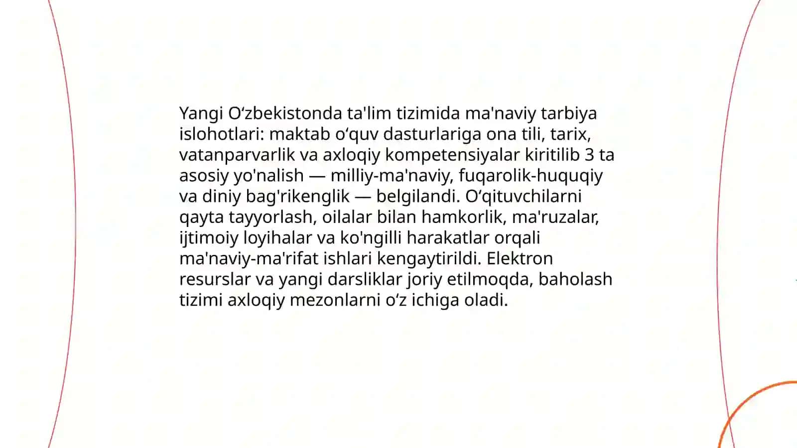 Yangi Oʻzbekistonda amalga oshirilayotgan ma'naviy oʻzgarishlar 4