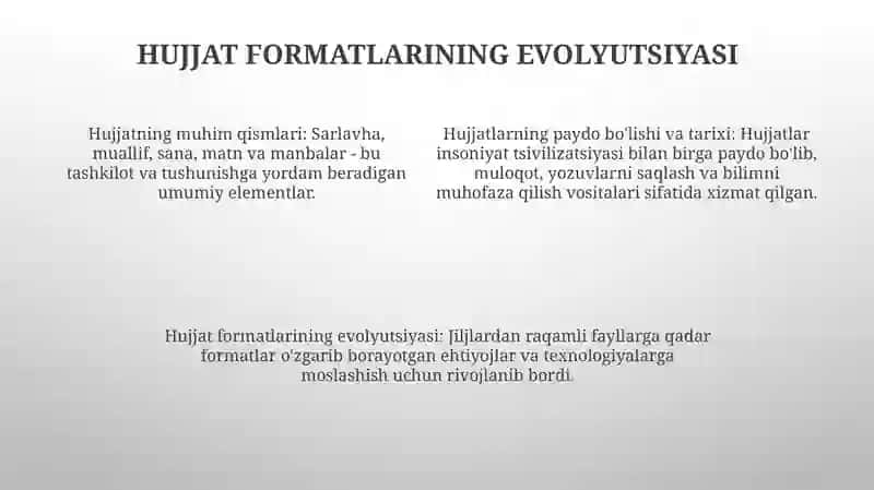 Hujjatlarning Paydo Bo'lishi va Tarixi 4