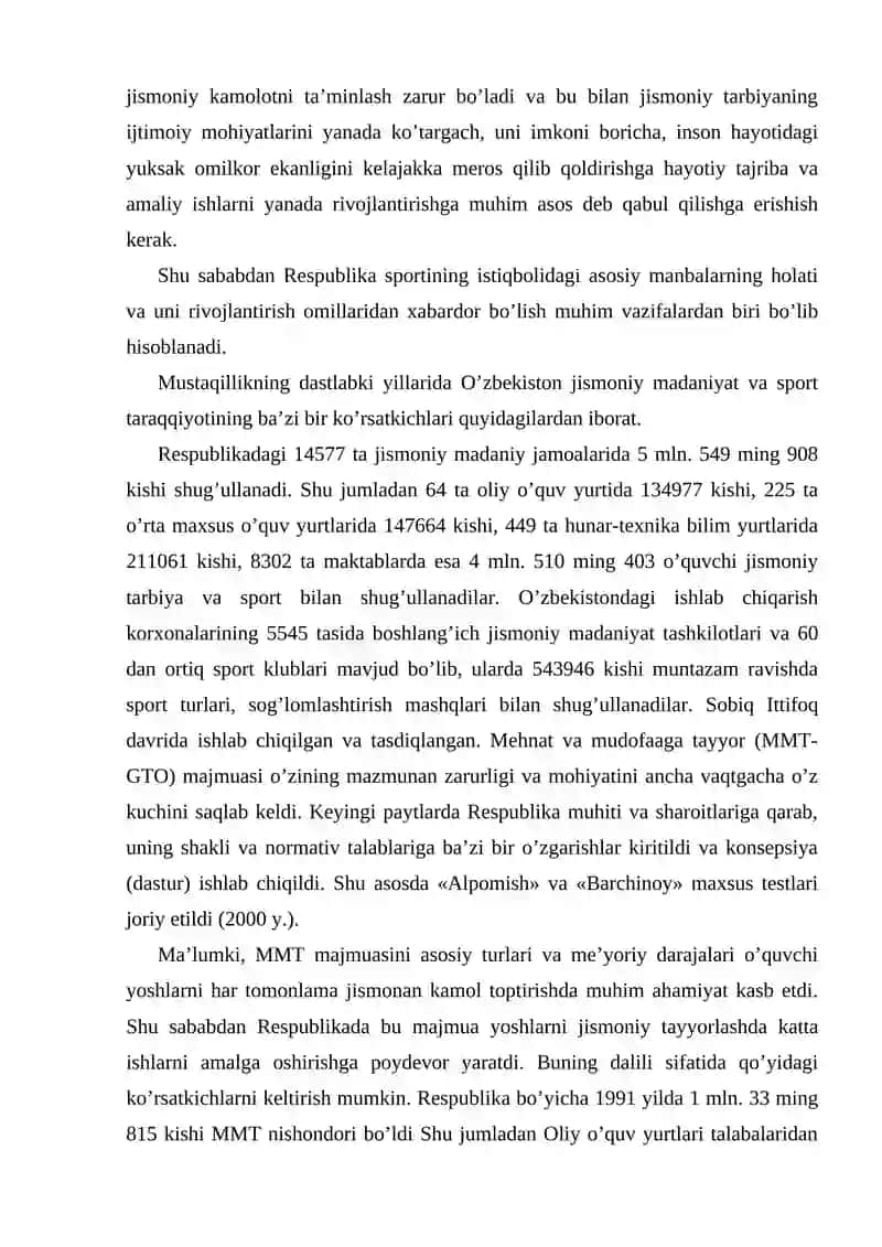 O’zbekiston Respublikasi mustaqilligi davrida sport o’yinlarining rivojlanishi 4
