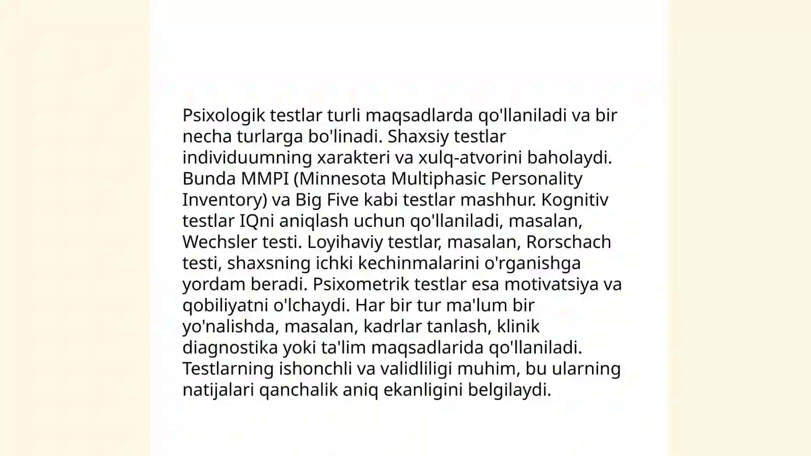 Test metodlari psixodiagnostikada ahamiyati 4