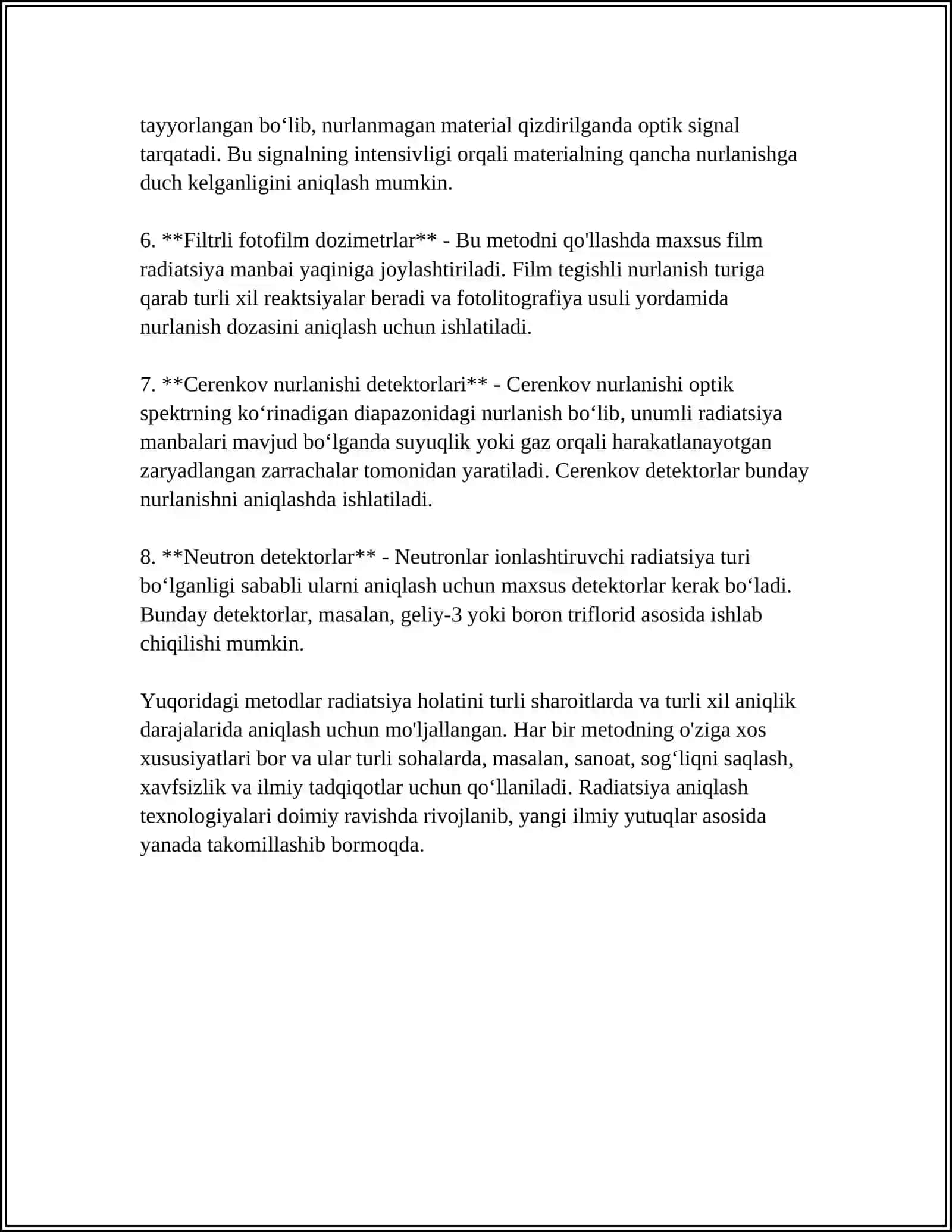 Radiatsiya holatini aniqlash va baholash qoidalari 4