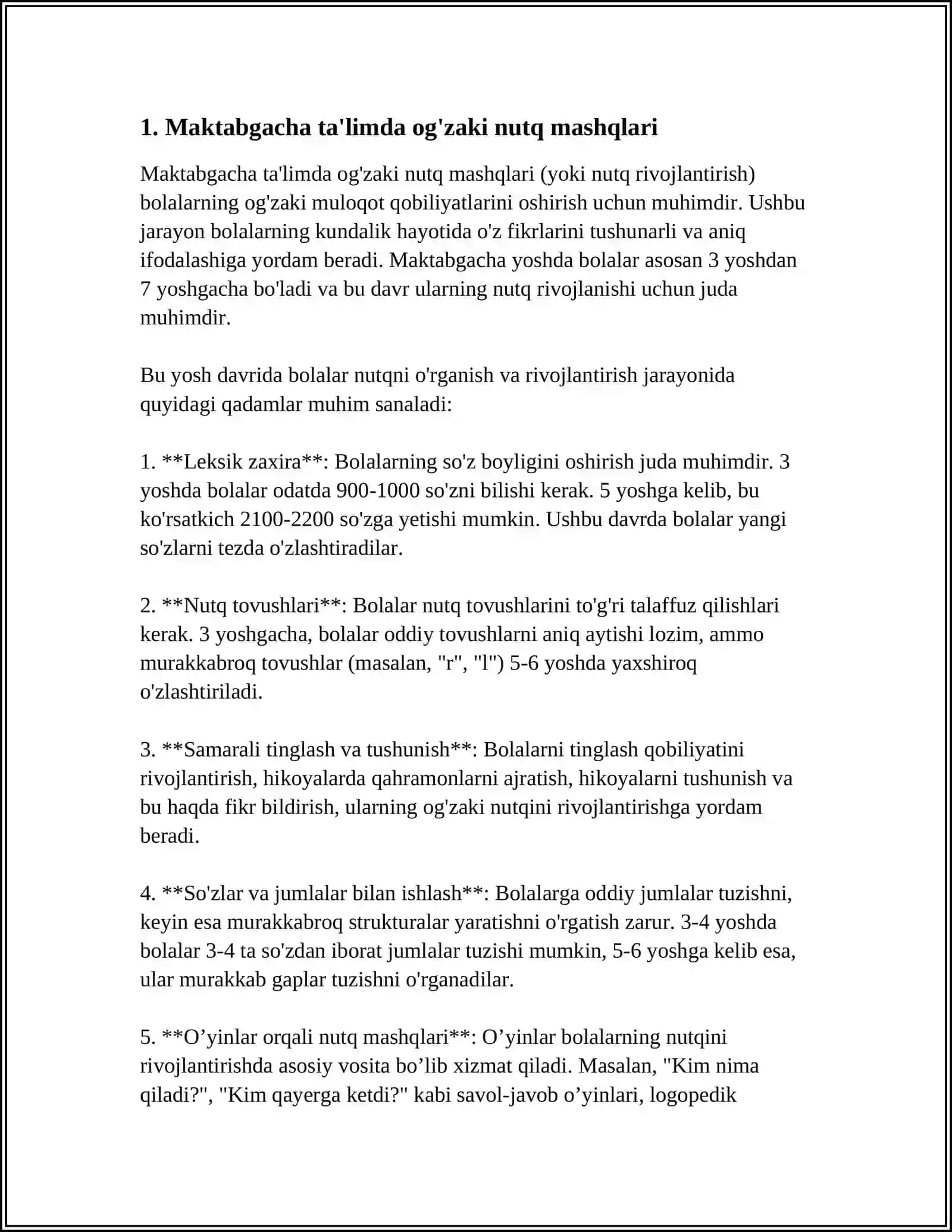 MAKTABGACHA TAʼLIMDA BOLALAR NUTQINI OSHIRISH USULLARI 4