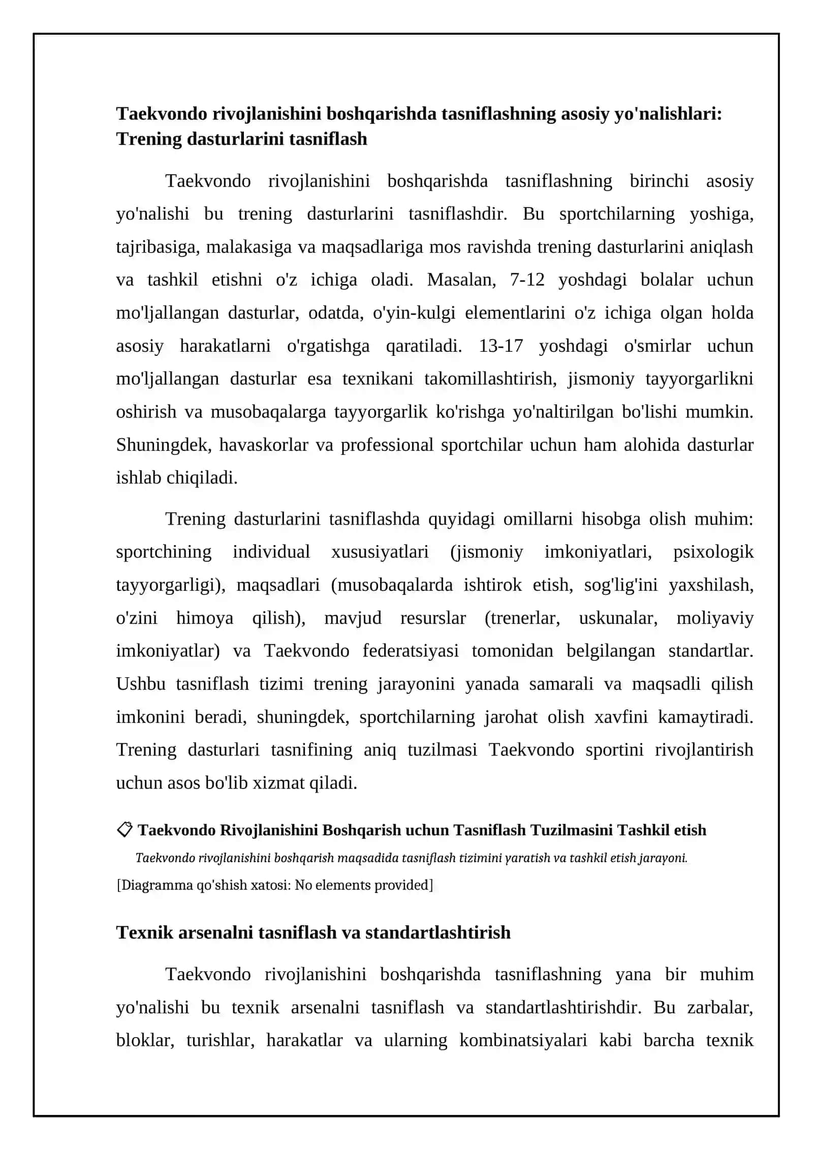 Taekvando rivojlanishini boshqarish tasnifini(struktura) tashkil qilish 4