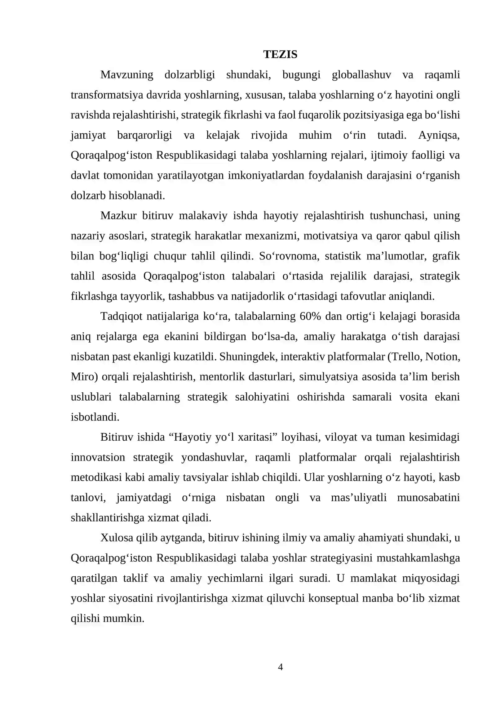QORAQALPOG‘ISTON RESPUBLIKASI TALABA YOSHLARINING HAYOTIY REJALARI VA STRATEGIK HARAKATLARI 4