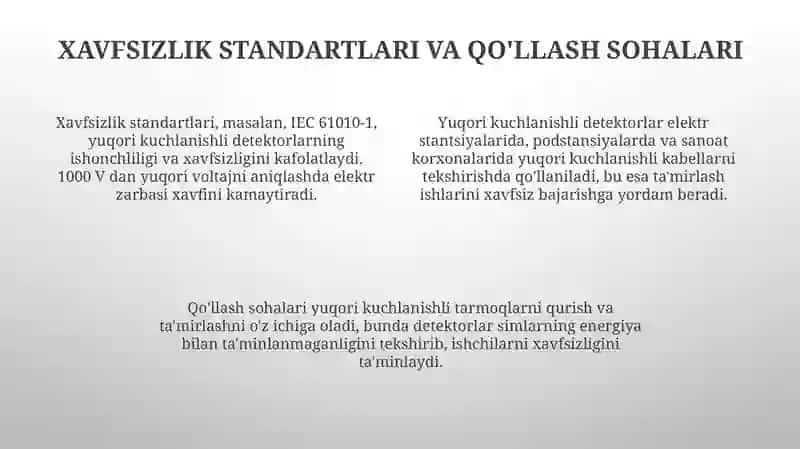 1000 Vdan yuqori kontaktsiz kuchlanish ko'rsatgachlari 4