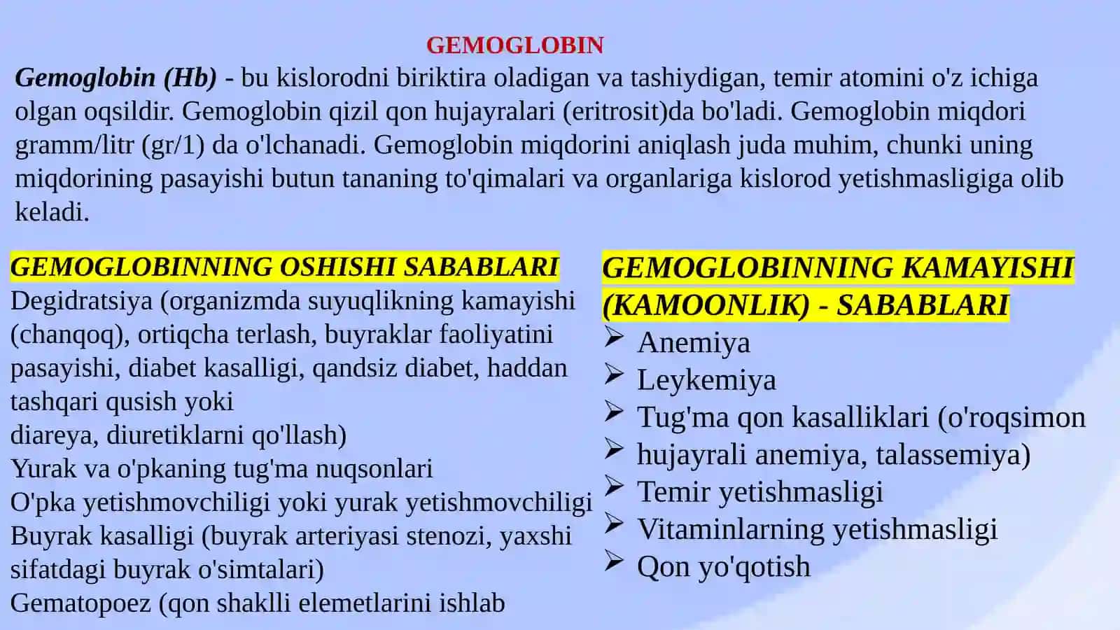Xar xil yoshdagi bolalarda gemogramma va uning interpritatsiyasi 4