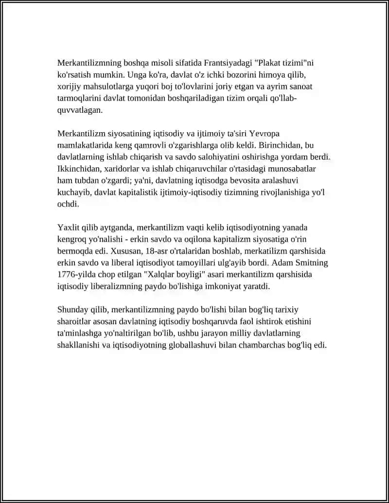 MERKANTILIZIM IQTISODIY TA'LIMOTINING MOHIYATI VA AHAMIYATI 4