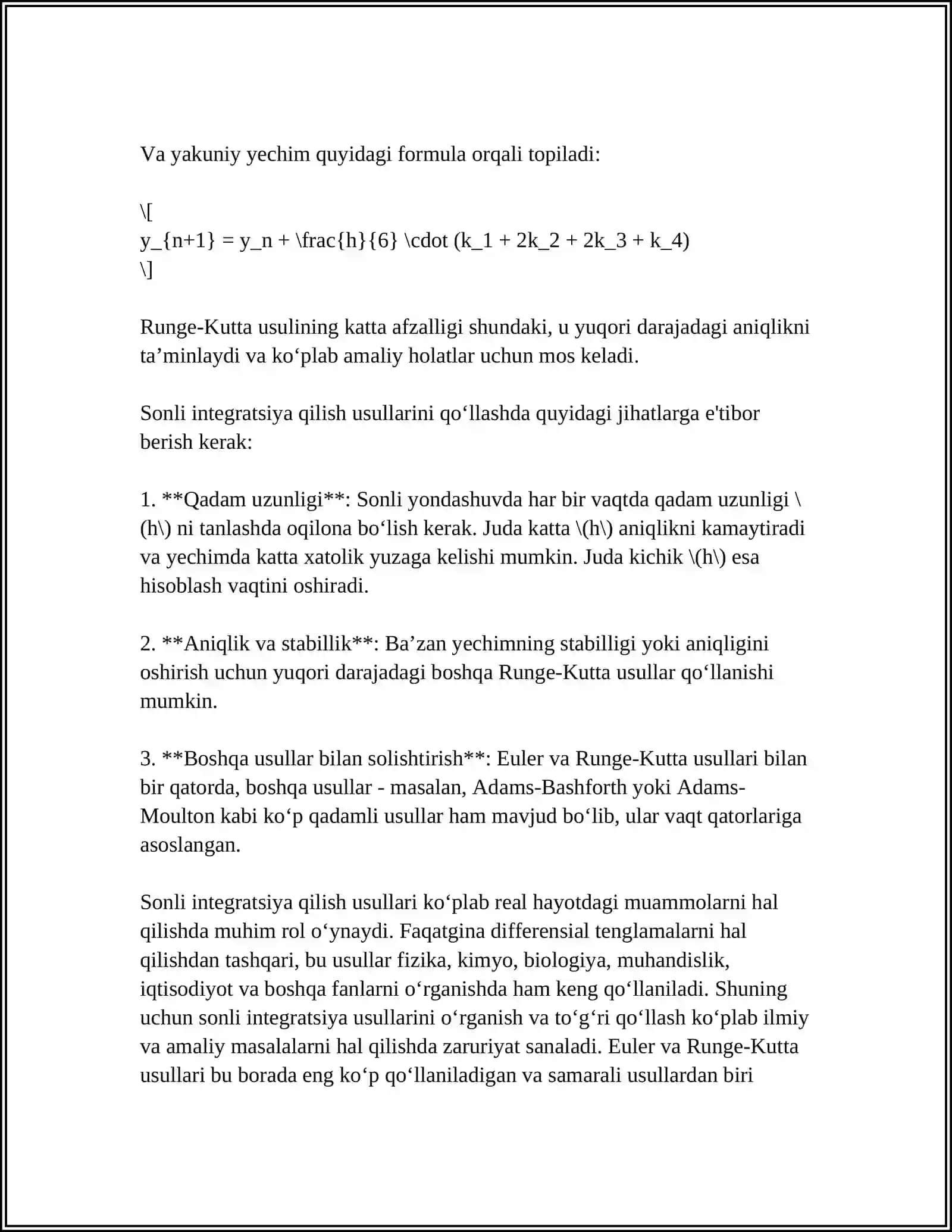 SONLI KETMA-KETLIK FIZIK JARAYONLARINI MODELLASHTIRISHDAGI QOʻLLANILISHI 4
