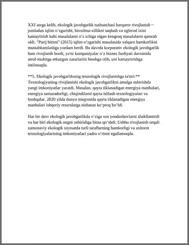 TURLI DAVRLARDA EKALOGIK JAVOBGARLIK MASALALARINI TAQQOSLASH 4
