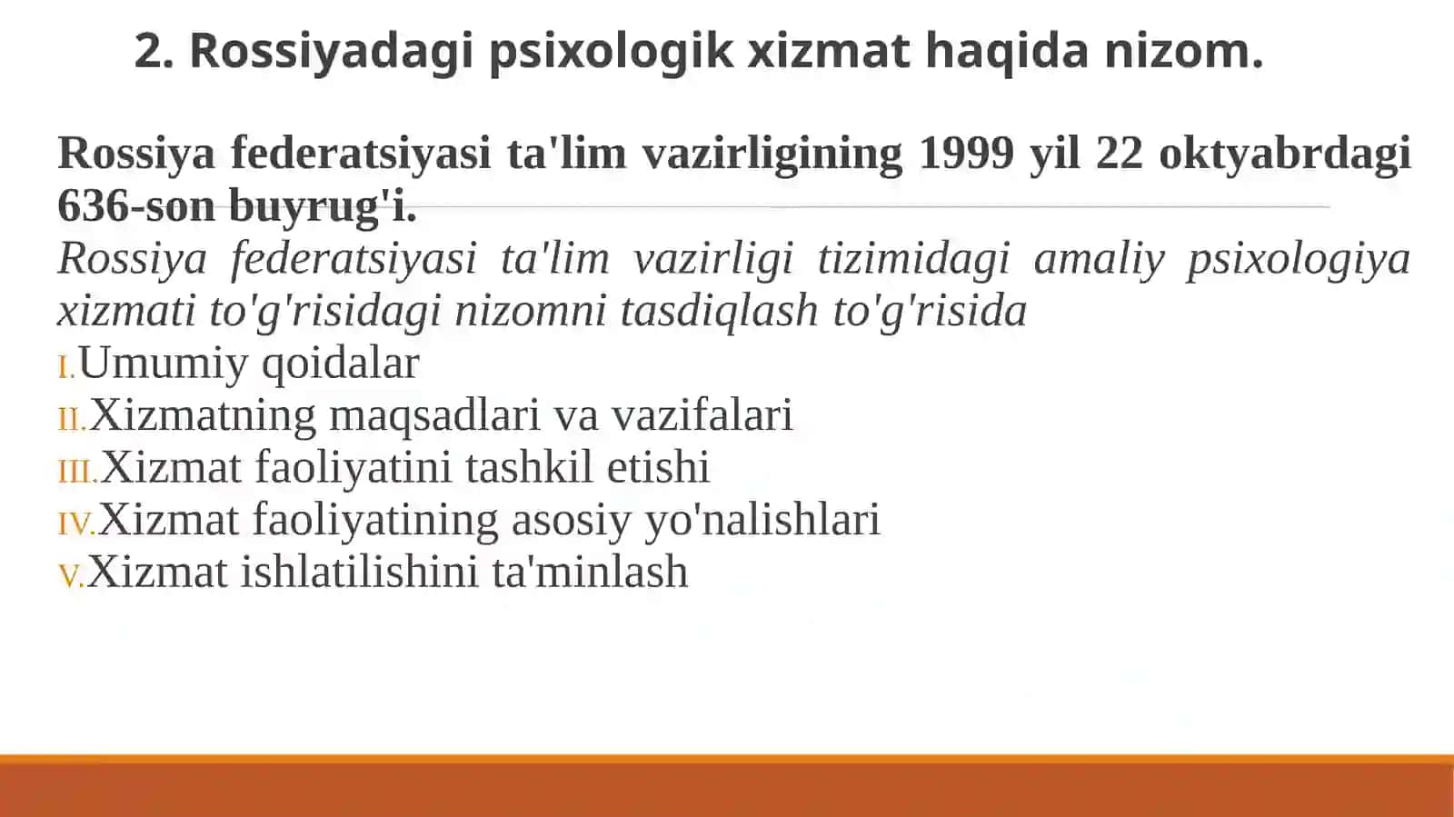 Psixologik xizmatni tashkil etish muammolari 4