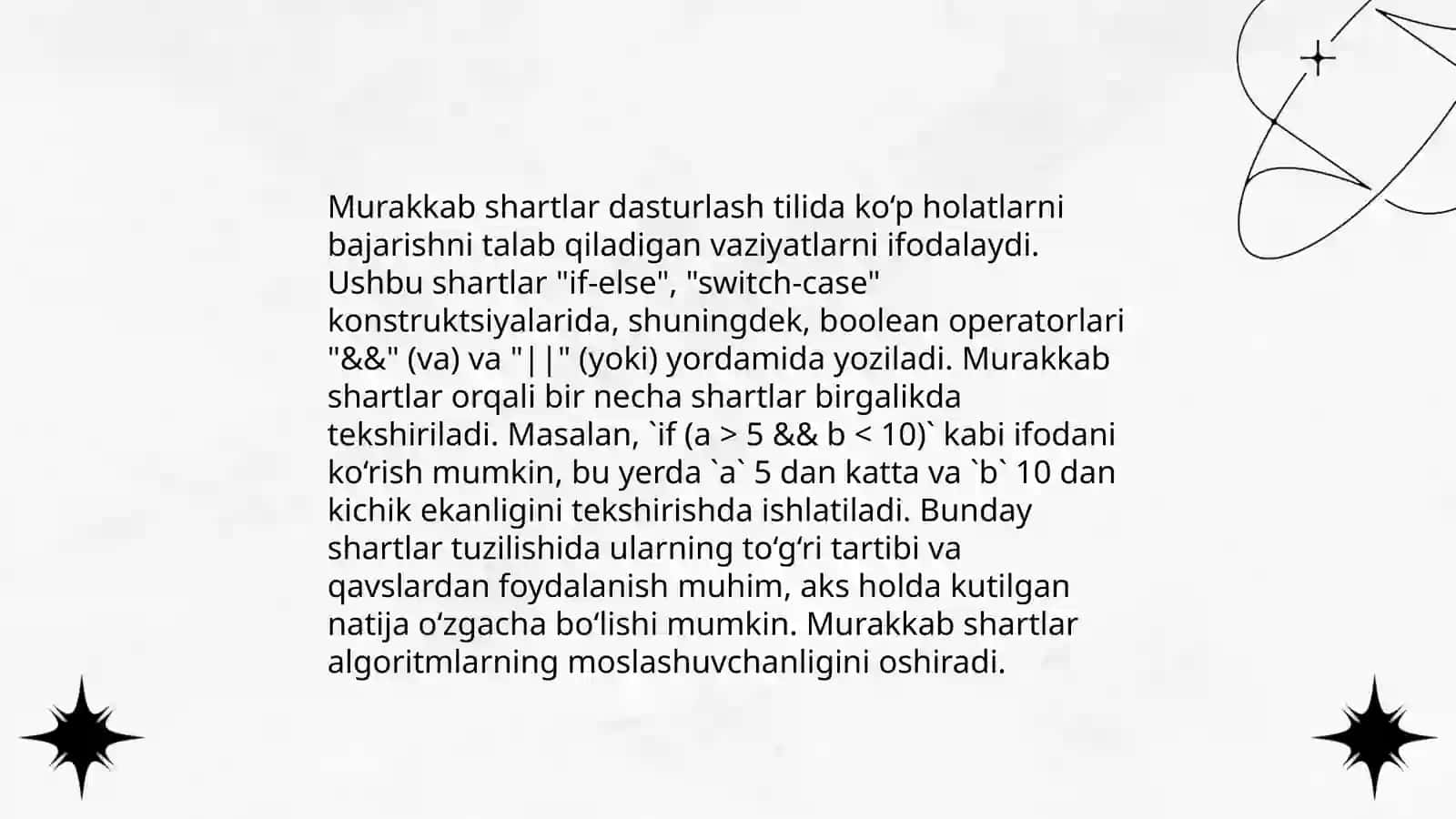 If operatori orqali murakkab konstruksiyalarni hosil qilish 4