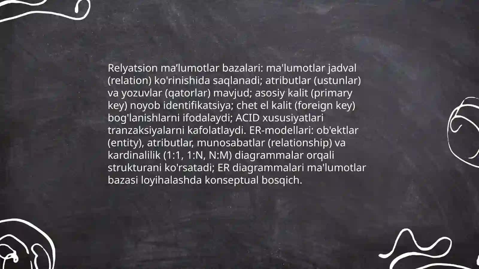 Ma’lumotlar va bilimlar bazasi. Bilimlarni ifodalash modellari Abdusalomov Xayrullo 4