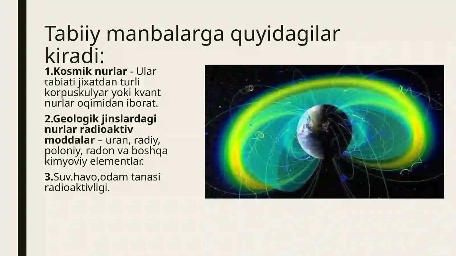 Ionlovchi nurlanishlar manbalari.Radioaktiv parchalanishlar 4