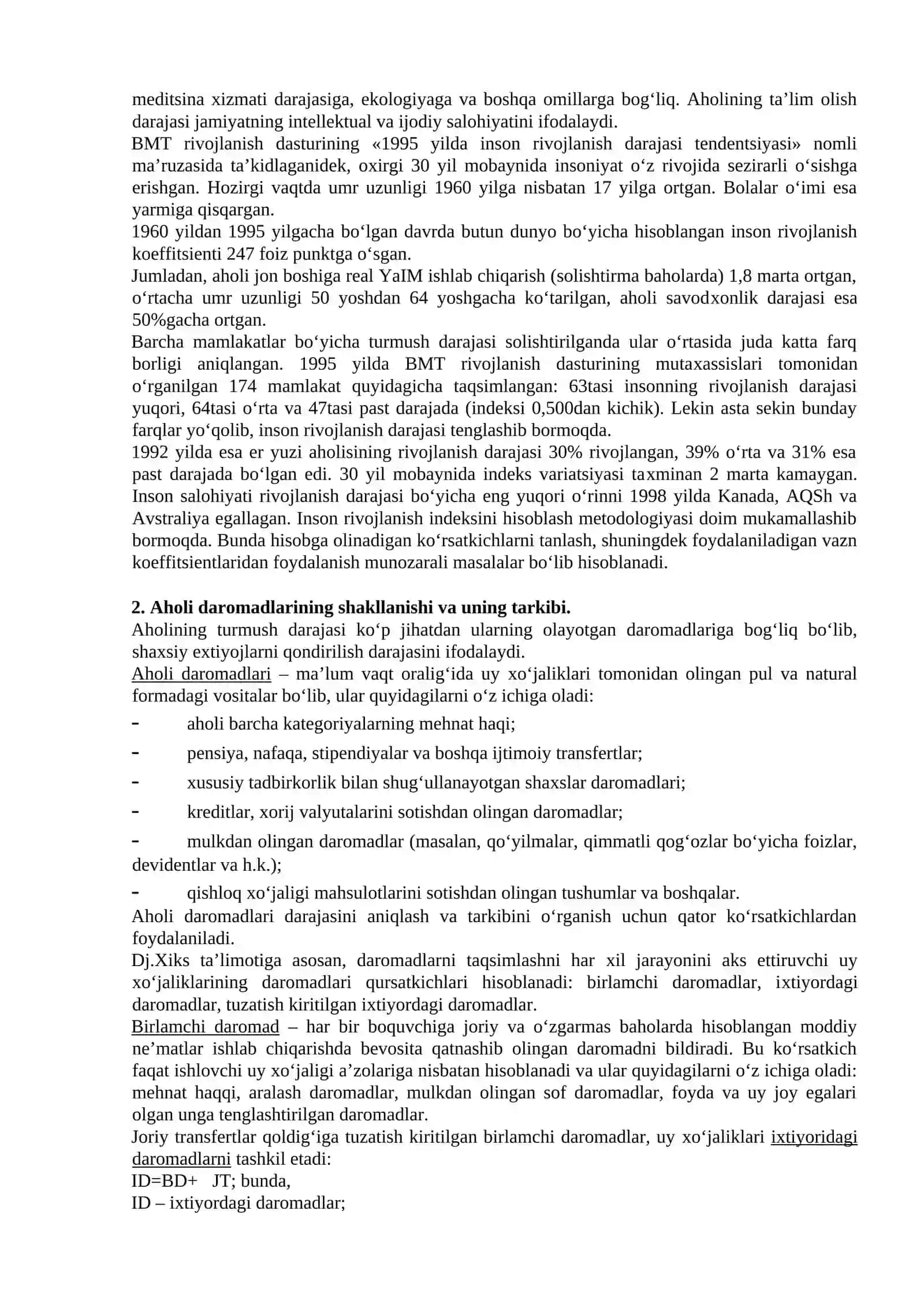 AHOLI DAROMADLARINING SHAKLLANISHI VA ULARNING TARKIBI 4