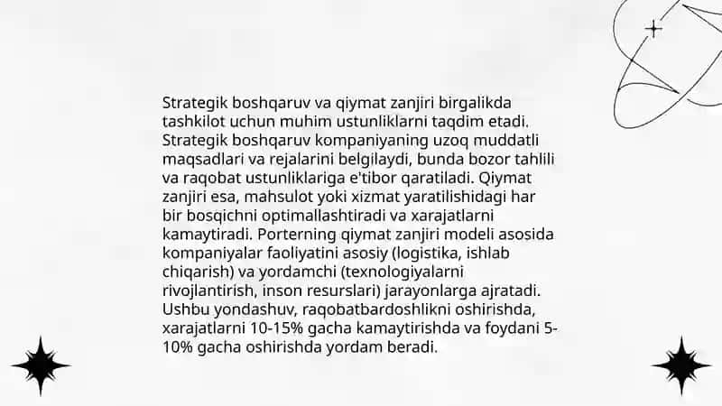Strategik boshqaruv hisobida qiymat zanjiri tushunchasi 4