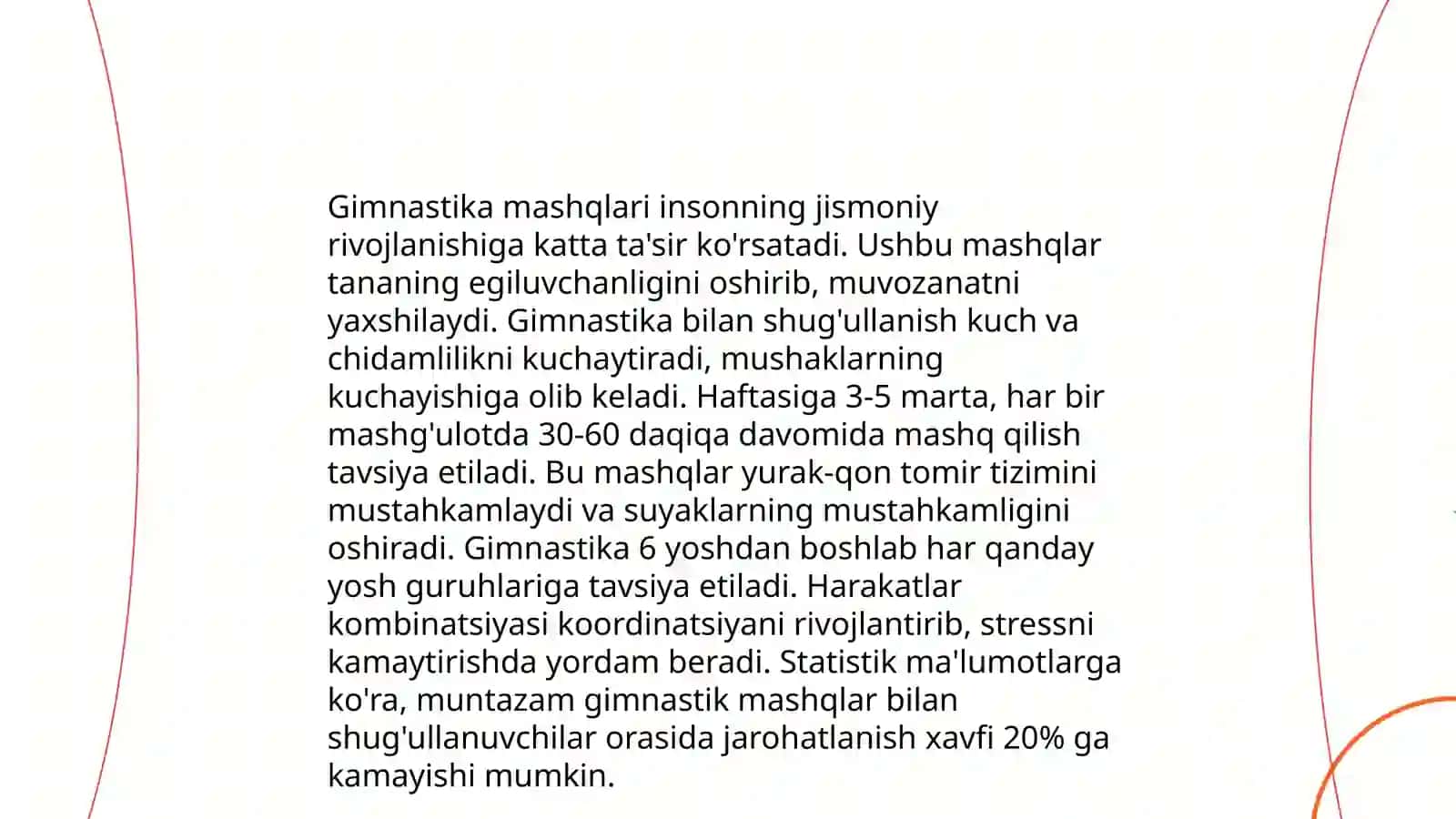 Gimnastikaning jismoniy tarbiya tizimidagi oʻrni 4