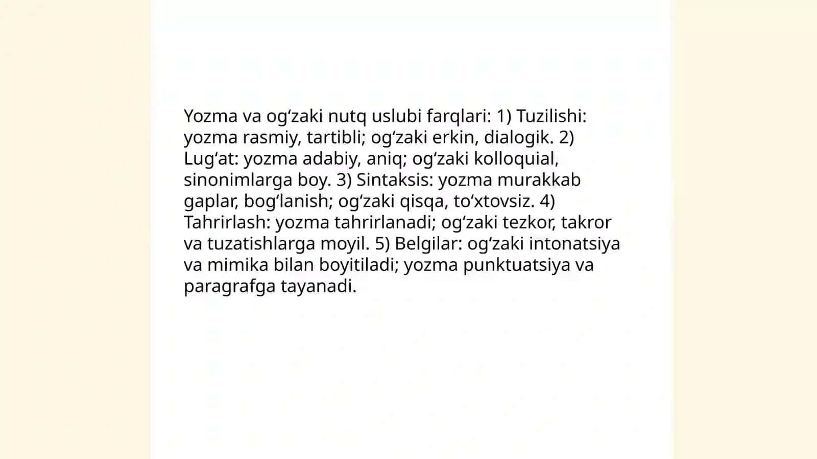 Soʻzlashuv nutq uslubi. Sohaga oid ilmiy mavzuning ogʻzaki taqdimoti 4
