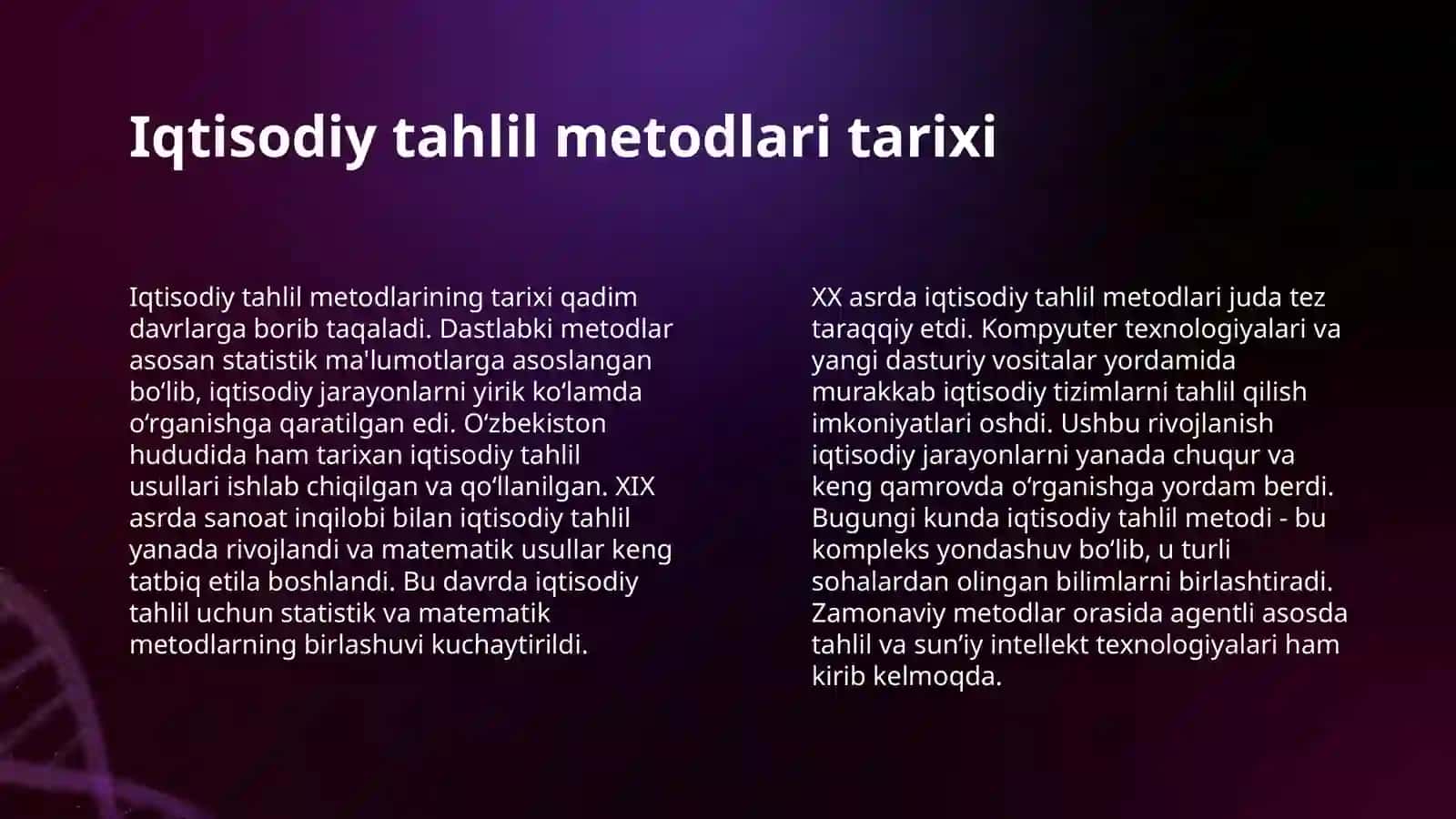 IQTISODIY TAHLIL FANI METODINING O'ZIGA XOS XUSUSIYATLARI 4