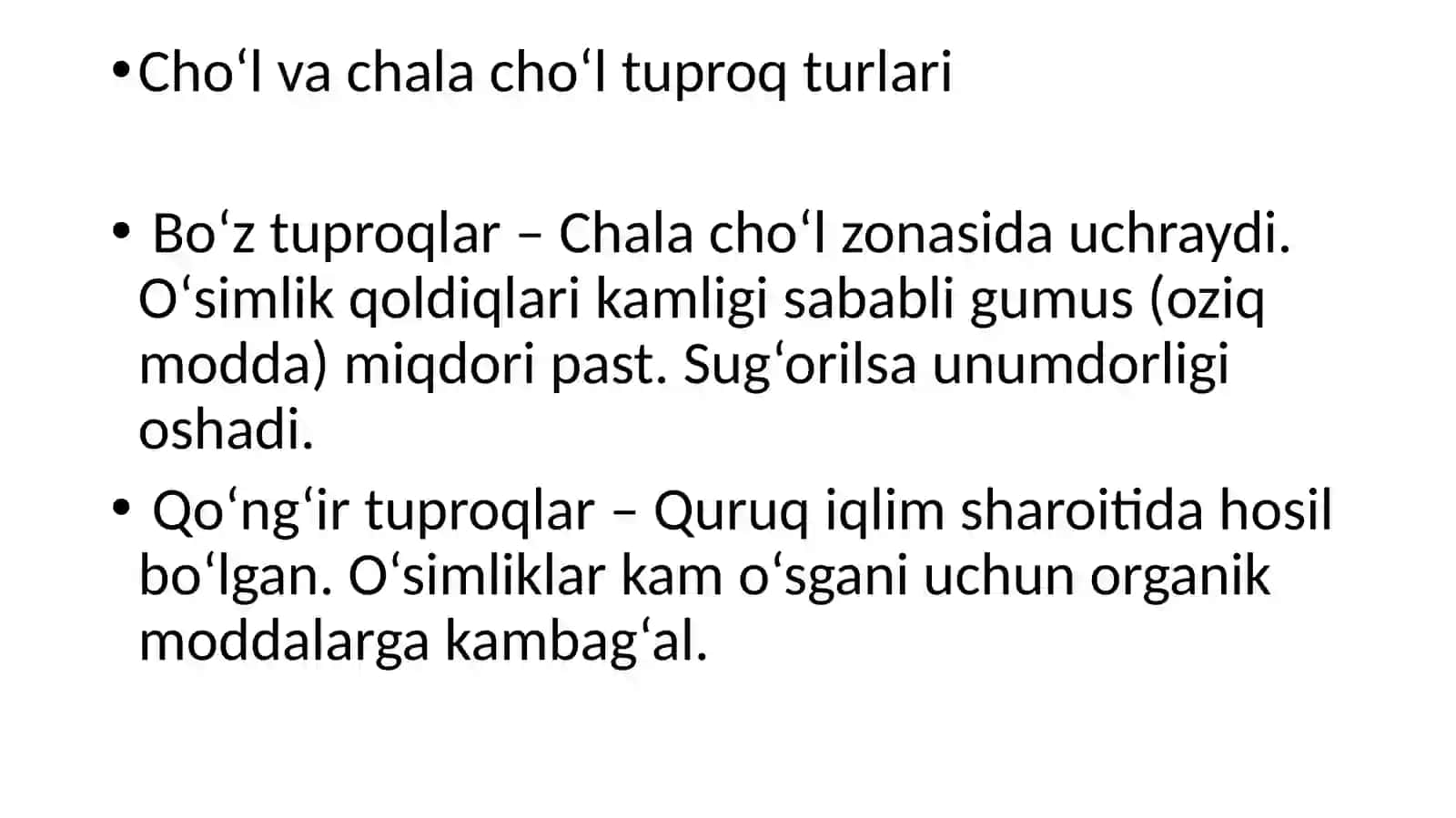 Cho‘l va chalacho‘l tabiiy zonasini tuproqlari 4