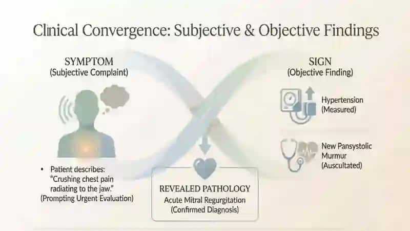 Make a report describing the difference between sign and symptom. Provide different examples in dif 4