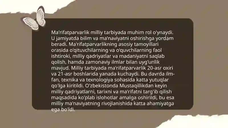 Jadid ma'rifat-parvarchiligi, milliy tarbiyaning asosi sifatida 4