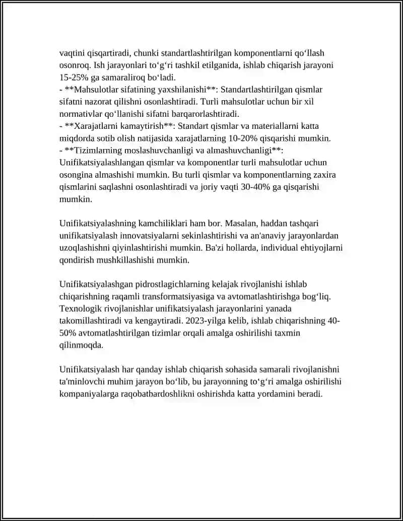 UNIFIKATSIYALASHGAN PIDROSTLAGICHLAR 4