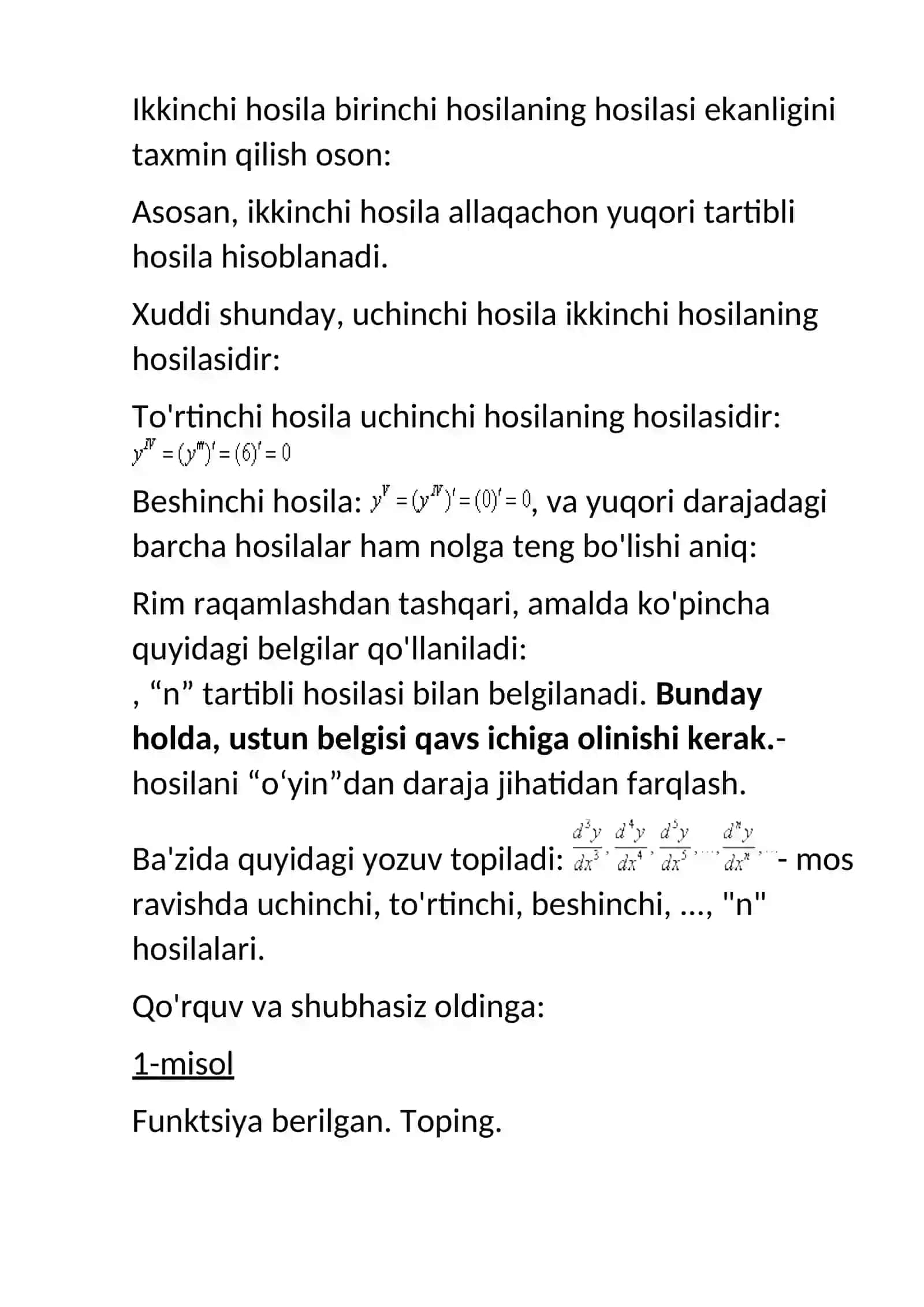 Ikki funktsiya ko’paytmasining yuqori tartibli hosilasi 4